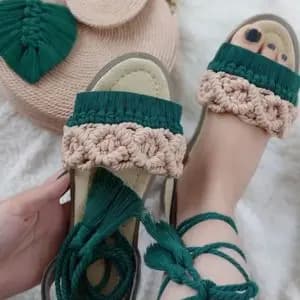 صندل مکرومه بافی مدل ایدا