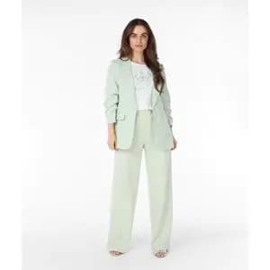 ست کت‌ شلوار لینن زنانه شلوار مجلسی ترک سبز فری سایز