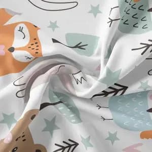 پارچه ملحفه مدل مخمل نوزادی طرح سرزمین حیوانات کد 5011348