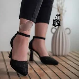 کفش مجلسی نگین مشکی زنانه