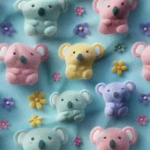 پارچه مخمل کوسن مبل پارچه باما طرح سه بعدی خرس عروسکی کد 5014060