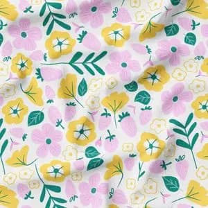 پارچه مخمل طرح گل و برگ کد 5012444