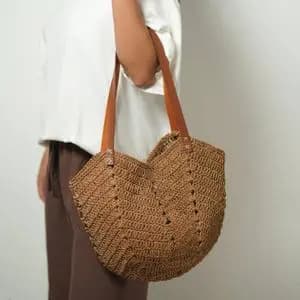 کیف دست دوز رافیا مدل لاله هانا