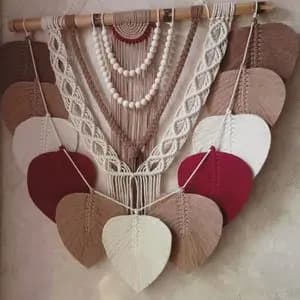 دیوار کوب مکرومه مدل برگ رنگی