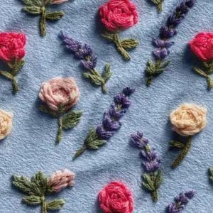 پارچه مخمل روتختی یک نفره پارچه باما طرح سه بعدی گل کد 5014200