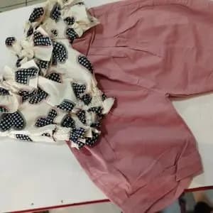 ست شومیز شلوارک دخترانه طرح کراپ