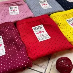 شورت زنانه نخ پنبه طرح سوزنی سایز xl 2xl 3xl(پک 6 عدد رنگبندی رندوم)