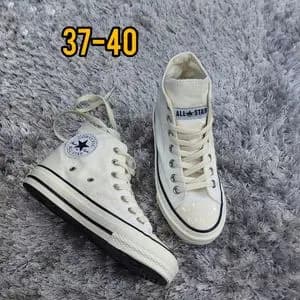 کتونی آلستار ساق بلند سفید استخوانی All Star با کیفیت