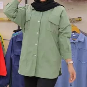 مانتو لنین پارمیس تک رنگ سبز کناری