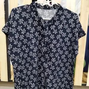 تیشرت نخی جلو دکمه یقه کراواتی زنانه ts7ey