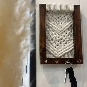 جاکلیدی مکرومه چوبی طرح آرزو