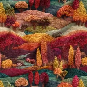 پارچه مخمل روبالشی پارچه باما طرح سه بعدی پاییز کد 5013913