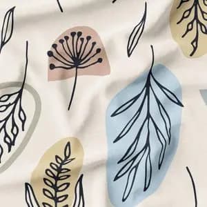 پارچه مخمل روتختی طرح گل و برگ کد 5012695