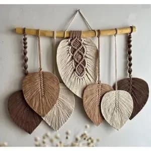 دبوارکوب برگ مکرومه بافی طرح پیچی