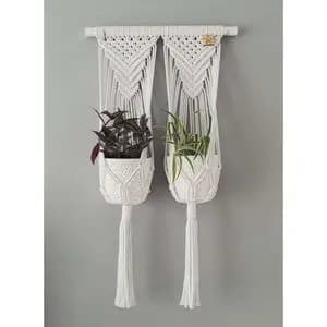 نگهدارنده گلدان مکرومه بافی طرح لاله