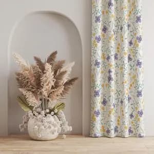 پارچه مخمل روبالشی طرح گل و برگ کد 5012482