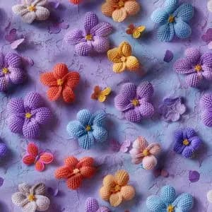 پارچه مخمل روبالشی پارچه باما طرح سه بعدی گل و پروانه کد 5013833