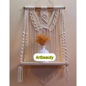 شلف چوبی دکوری کاربردی مکرومه طرح ریما