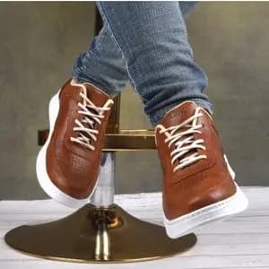 کفش مردانه اسپرت دور دوخت شیک کیفیت بالا عسلی