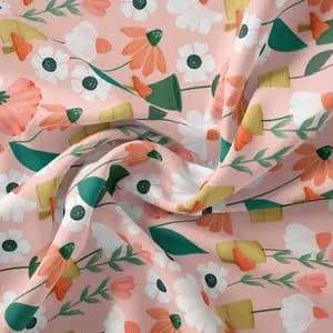 پارچه ملحفه مدل مخمل گل بهاری کد 5011112