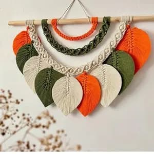 دیوار کوب‌مکرومه بافی مدل برگ