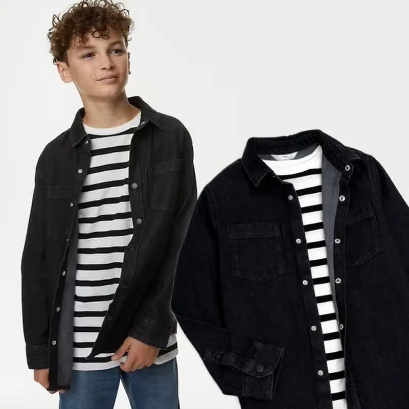 ست کت جین و تیشرت پسرانه برند ام اند اس کد0363