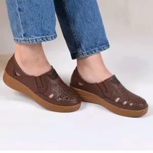 کفش طبی داروخانه ای زنانه دور دوخت درمان خارپاشنه و ضد شوک زانو و کمر