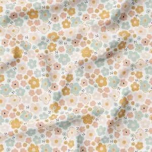 پارچه مخمل طرح گل و برگ کد 5012492