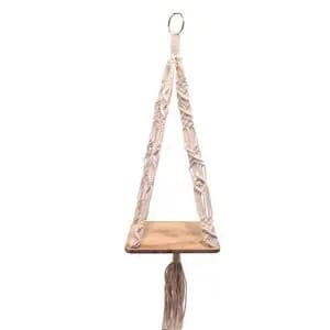 شلف چوبی مکرومه بافی مدل لینا