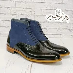 نیم بوت مردانه مجلسی چرم طبیعی دستدوز ریچموند ورنی اشبالت