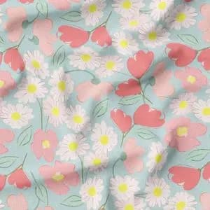 پارچه مخمل روبالشی طرح گل و برگ کد 5012602