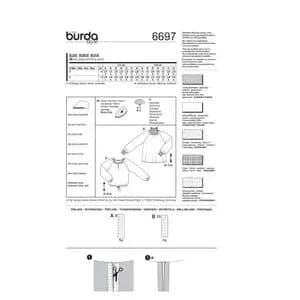 الگو خیاطی بلوز مجلسی زنانه بوردا استایل کد 6697 سایز 34 تا 46 متد مولر