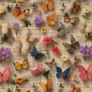 پارچه مخمل کوسن مبل پارچه باما طرح سه بعدی پروانه کد 5013841
