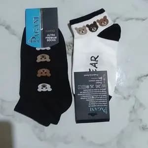 جوراب مچی بلند تدی تم مشکی طرح متنوع