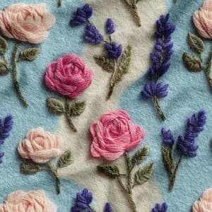 پارچه مخمل روبالشی پارچه باما طرح سه بعدی گل زیبا کد 5014190