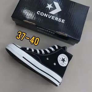 کتونی آلستار مشکی ساق دار All Star با کیفیت بالا