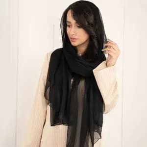 شال حریر مشکی