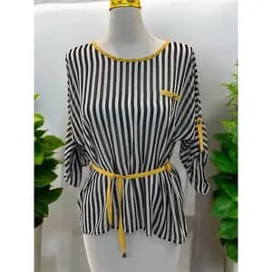 شومیز مجلسی حریر سفید مشکی ترک برند jeanette