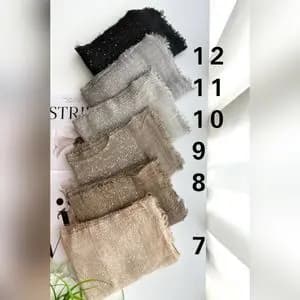 شال حاشیه پولکی کنفی