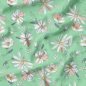 پارچه مخمل پورشه طرح گل و برگ کد 5012617