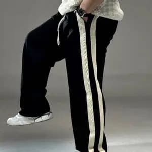 شلوار اسلش بگ مردانه دو خط رنگ کرم با تضمین کیفیت