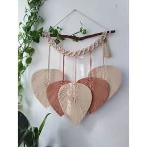 دیوارکوب برگ مکرومه بافی طرح هنری