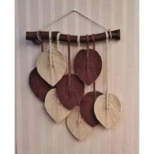 دیوارکوب برگ مکرومه بافی دکوراتیو مدل مانی