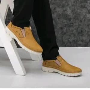 کفش مردانه رسمی مدل سهند رنگ عسلی روشن