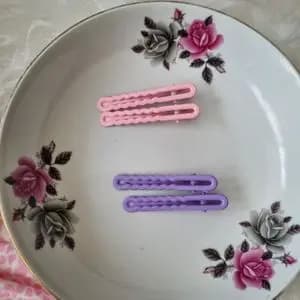 گیره مو انبری زنانه و دخترانه فلزی رنگی پک دو عددی خارجی