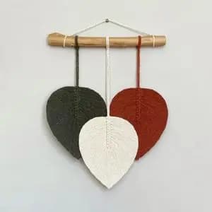 دیوارکوب برگ مکرومه بافی طرح ترانه