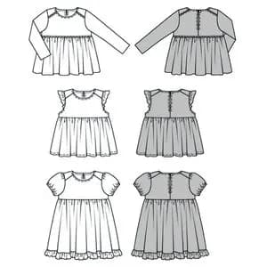 الگو خیاطی پیراهن دخترانه بوردا کیدز کد 9362 سایز 2 تا 7 سال متد مولر