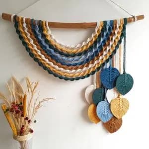 دیوار کوب مکرومه بافی مدل رنگین کمان 009