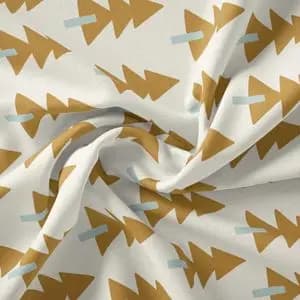 پارچه ملحفه مدل مخمل طرح درخت کاج کد 5011184