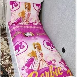 روتختی یک نفره دخترانه باربی صورتی روکش تشک دختراته باربی لندن